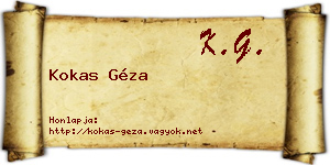 Kokas Géza névjegykártya
